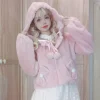 Kawaii Pink Fluffy Bow Hoodie